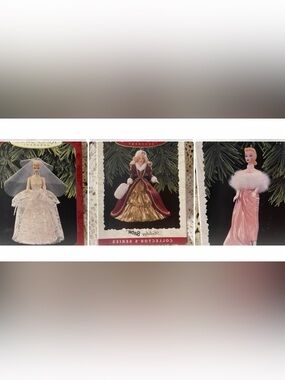 Hallmark White Lace Wedding Barbie Ornament Collectibles